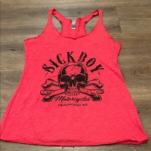 Sick boy motorcycles Red Graphic Tank Top medium